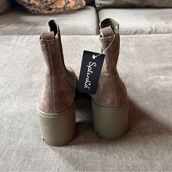 NWT Splendid Melisa Block Heel Suede Chelsea Boots Olive 8 - Picture 7 of 8